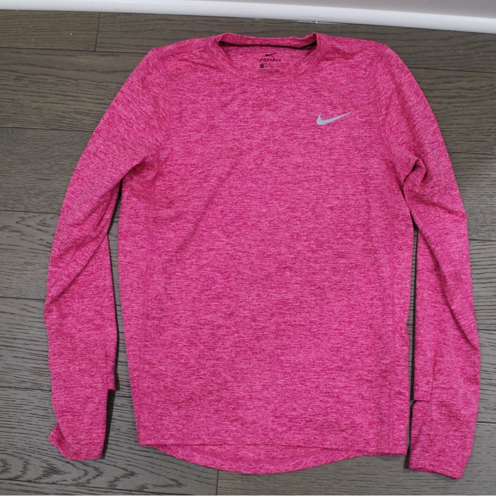 Nike Heathered Pink Long Sleeve Top